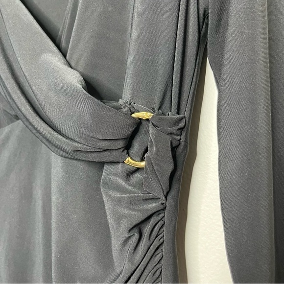 Lauren Ralph Lauren Women Midi Dress‎ 12 Slinky Traverls Gold Slimming Evening - Picture 6 of 9